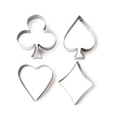 3 Sets Stainless Steel Poker Cookie Mold Playing Cards Cake Fondant Mold Spade Heart Biscuit Cutter, 3 Sets